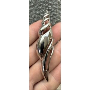 Vintage Piscitelli Brooch Pin Silver‎ Tone Abstract Seashell Coastal Nautical